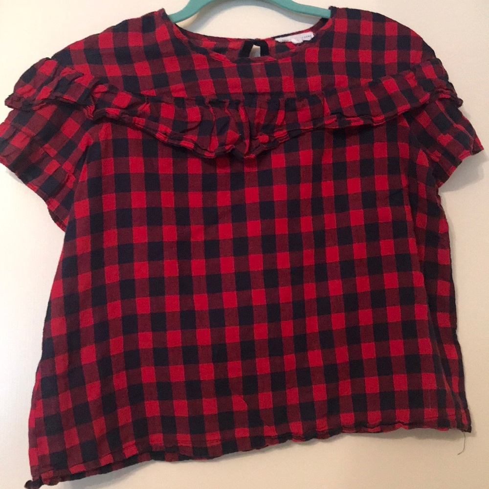 Girls buffalo check top